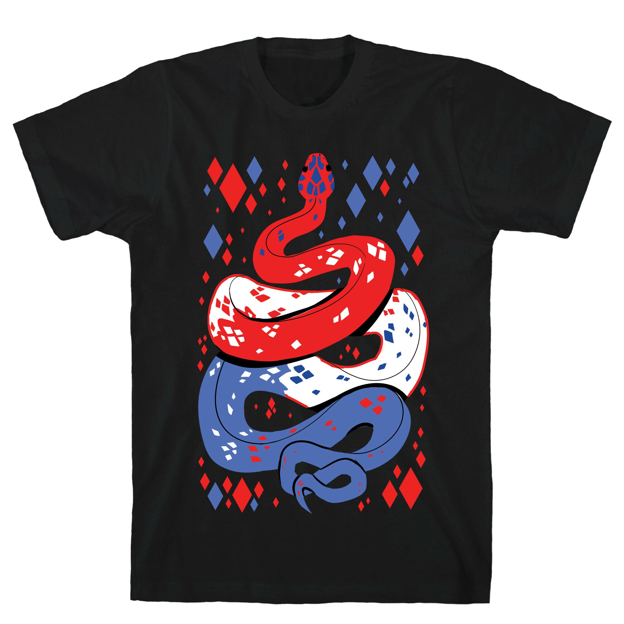 USA Red White And Blue Snake T-Shirt